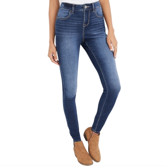 Maurices Denim - MAURICES jeggings skinny high rise jeans size SMALL regular medium wash